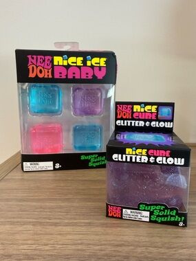 NeeDoh Nice Ice Baby 4 pack & Nice Glitter & Glow Bundle